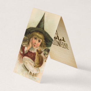 vintage Halloween cutie -funny quote Business Card