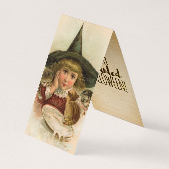 vintage Halloween cutie -funny quote Business Card (Front)