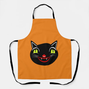 Vintage Halloween Decoration Black Cat I Apron