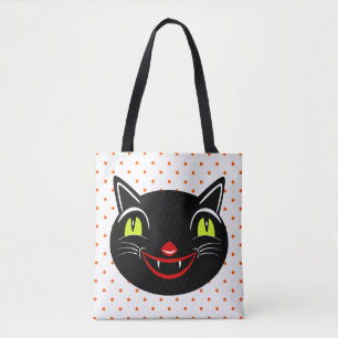 Vintage Halloween Decoration Black Cat I Tote Bag