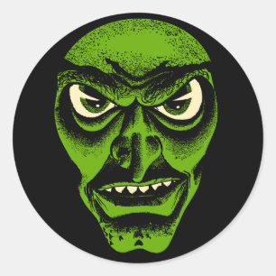 Vintage Halloween Demon or Witch Sticker