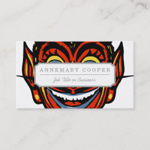 Vintage Halloween Devil Head Business Card