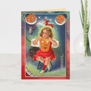 Vintage Halloween Dreaming of Being a Witch Card