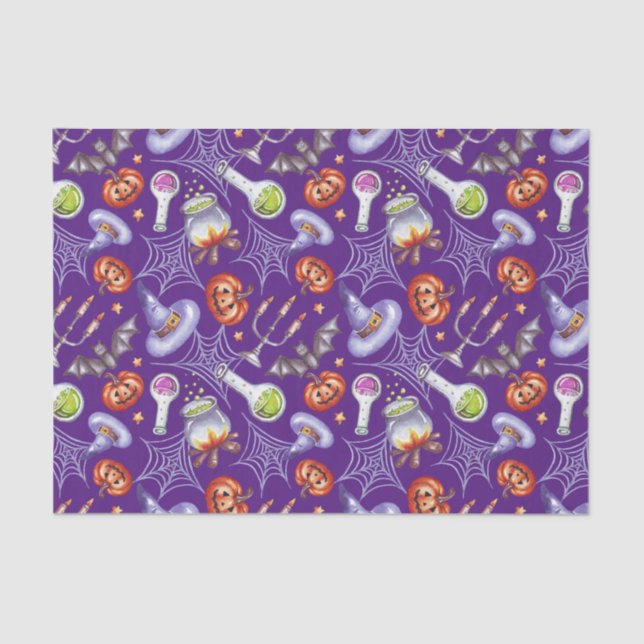 Vintage Halloween Elements Pattern Tissue Paper (Front)