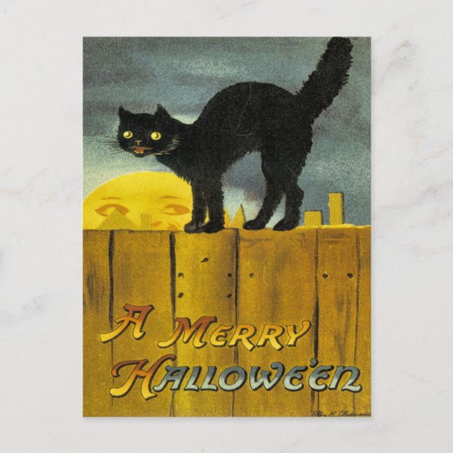 Vintage Halloween Ephemera Postcard (Front)
