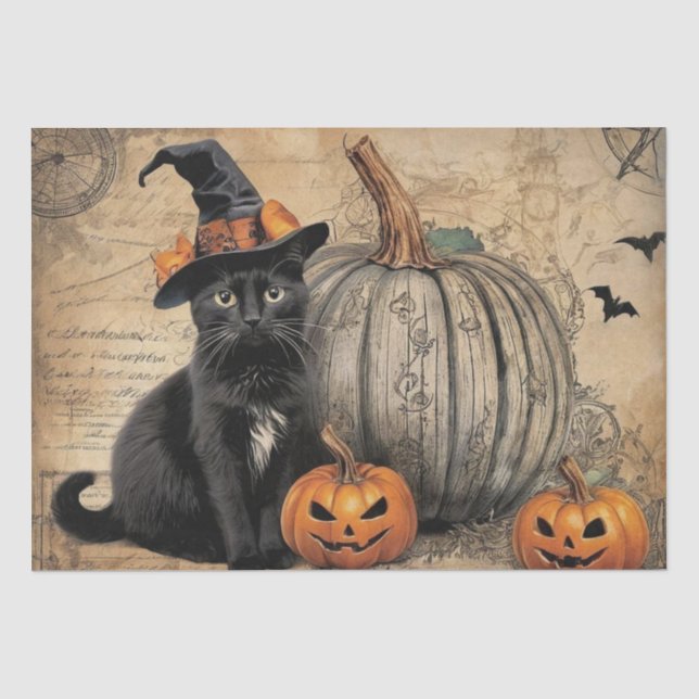 Vintage Halloween Ephemera Tissue Paper (Front)