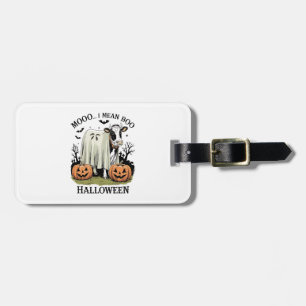 Vintage Halloween Farm Cow Luggage Tag
