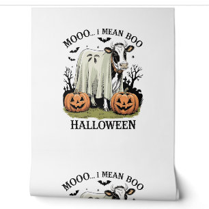 Vintage Halloween Farm Cow Wallpaper