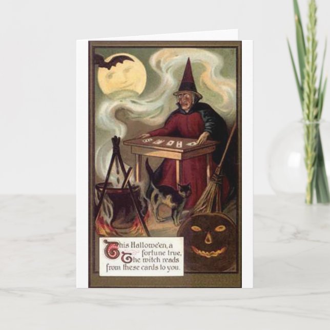 Vintage Halloween Fortune Teller Card (Front)