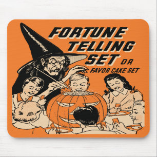 Vintage Halloween Fortune Telling Set Mousepad