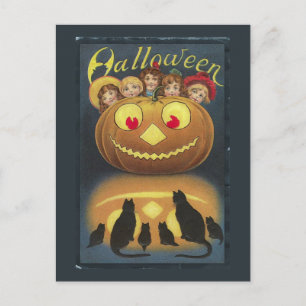 Vintage Halloween Funny Illustration Postcard