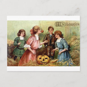 Vintage Halloween Games Postcard