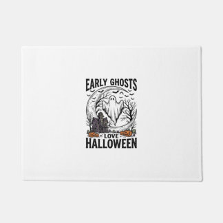 Vintage Halloween Ghost Haunted Moon Engraving Art Doormat