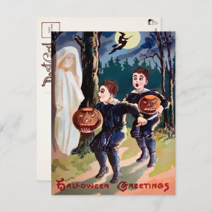 Vintage Halloween Ghost Postcard