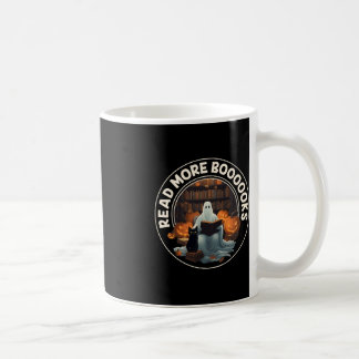 Vintage Halloween Ghost Read More Books Black Cat Coffee Mug
