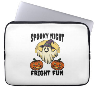 Vintage Halloween Ghost Scary Pumpkin Shirt_1 Laptop Sleeve