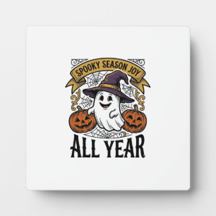 Vintage Halloween Ghost Spooky Season Joy Shirt_1 Plaque