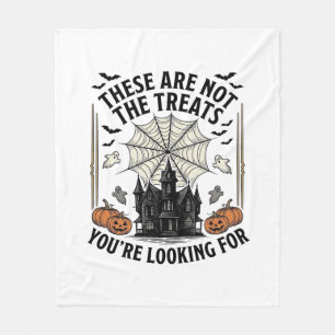 Vintage Halloween Ghost Treats Shirt Design_1 Fleece Blanket