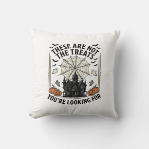 Vintage Halloween Ghost Treats Shirt Design_1 Throw Pillow