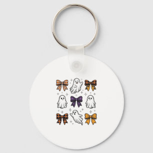 Vintage Halloween Ghosts and Bows Shirt Design_1 Keychain