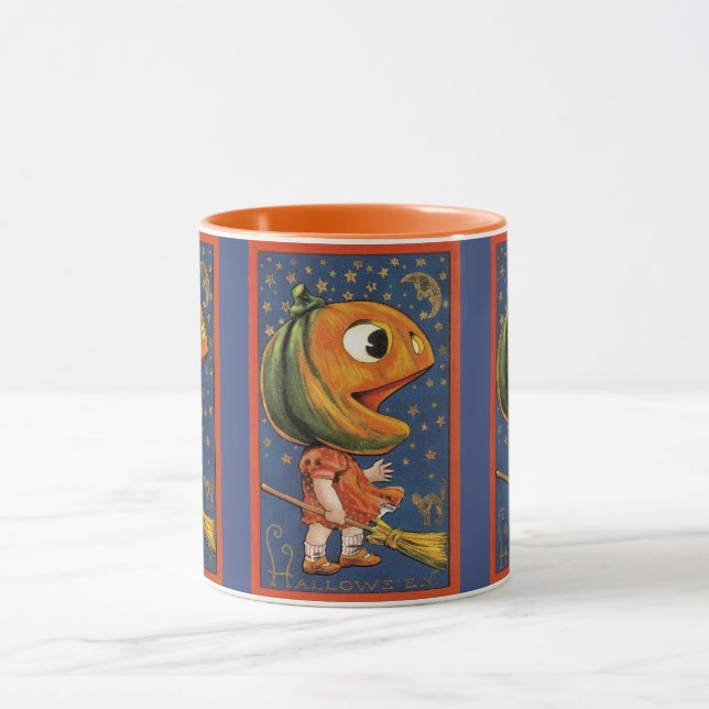 Vintage Halloween, Giant Pumpkin Head Costume Mug (Center)