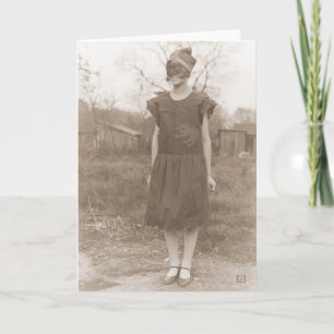 Vintage Halloween Girl in 1920's Costume Card