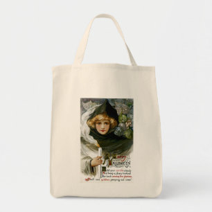 Vintage Halloween Girl Tote Bag