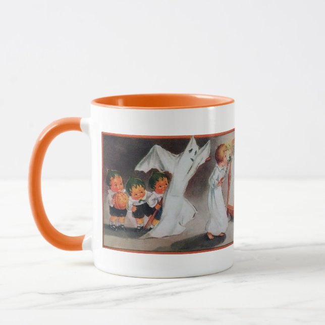 Vintage Halloween Girl with Candle Mug (Left)