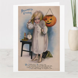 Vintage Halloween Girly Greeting Card
