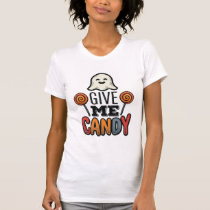 Vintage Halloween Give Me Candy Ghost Shirt Design