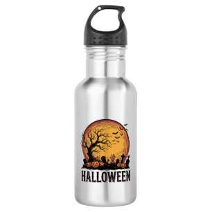 Vintage Halloween Graveyard Bat Moon Art_1 532 Ml Water Bottle