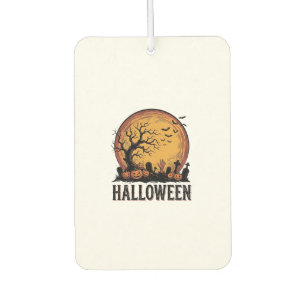 Vintage Halloween Graveyard Bat Moon Art_1 Air Freshener