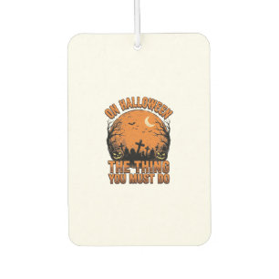 Vintage Halloween Graveyard Pumpkin Moon Shirt Des Air Freshener