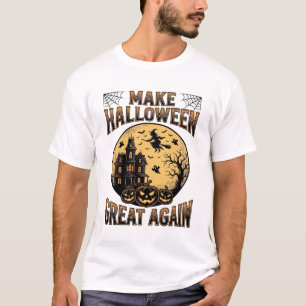 Vintage Halloween Great Again Haunted House Design T-Shirt