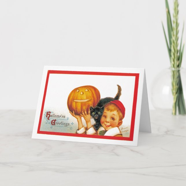 Vintage Halloween Greeting Card (Front)