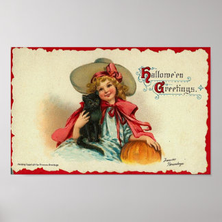 Vintage Halloween Greeting Cards Classic Posters