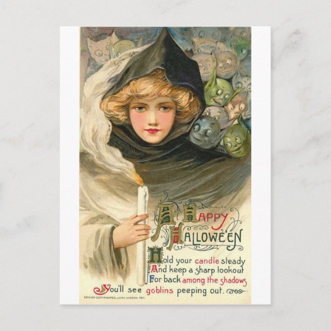 Vintage Halloween Greeting Cards Classic Posters (Front)