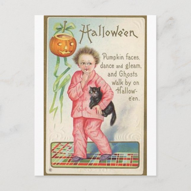 Vintage Halloween Greeting Cards Classic Posters (Front)
