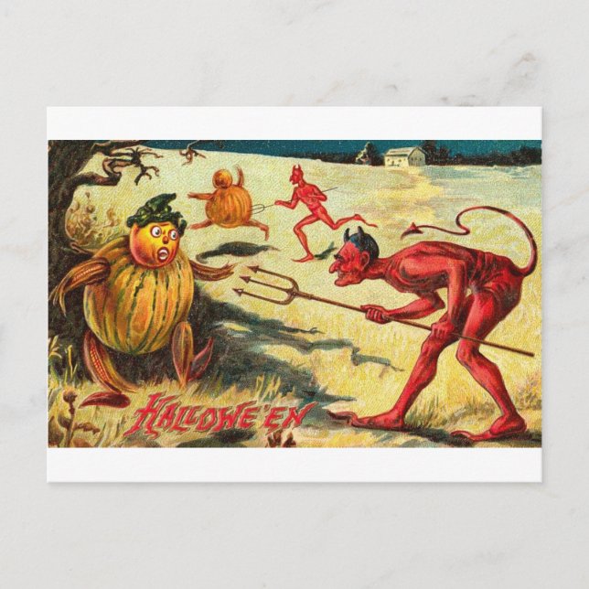 Vintage Halloween Greeting Cards Classic Posters (Front)