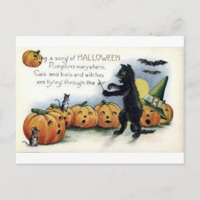 Vintage Halloween Greeting Cards Classic Posters (Front)