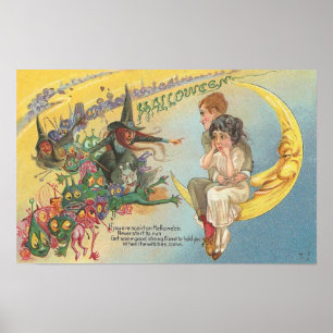 Vintage Halloween Greeting Cards Classic Posters