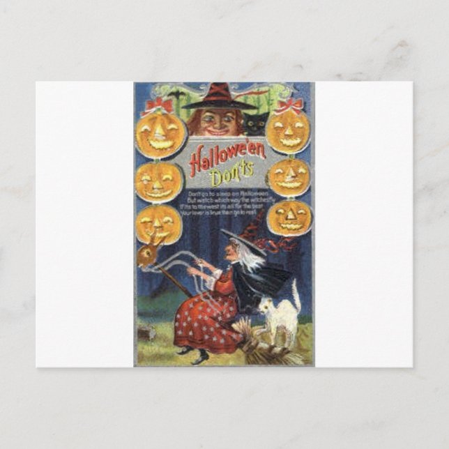 Vintage Halloween Greeting Cards Classic Posters (Front)