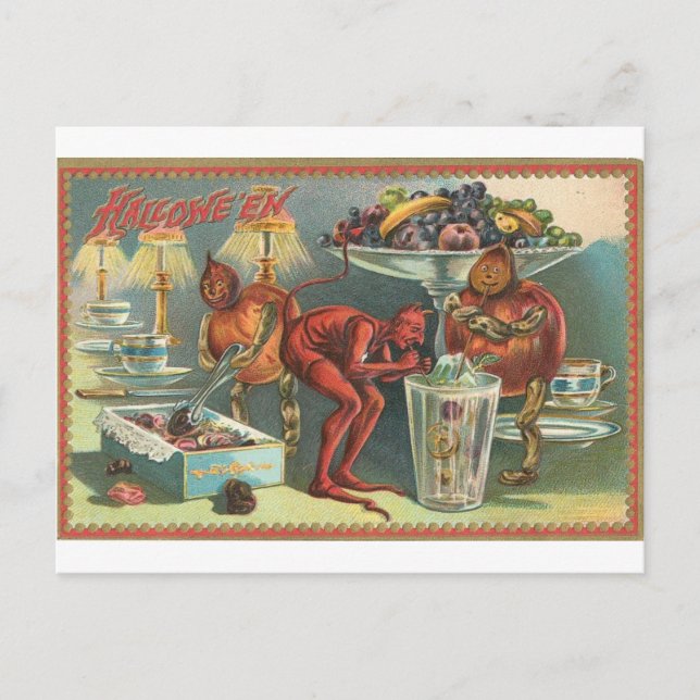 Vintage Halloween Greeting Cards Classic Posters (Front)