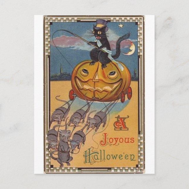 Vintage Halloween Greeting Cards Classic Posters (Front)