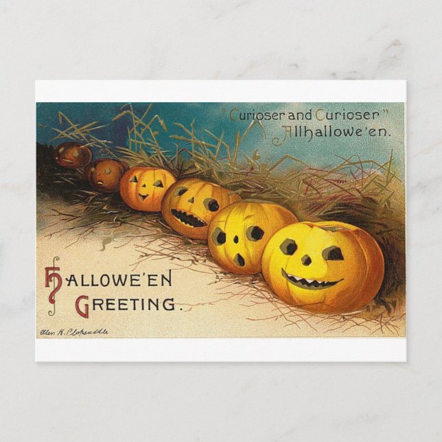 Vintage Halloween Greeting Cards Classic Posters (Front)