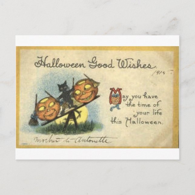 Vintage Halloween Greeting Cards Classic Posters (Front)