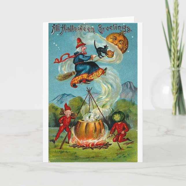 Vintage Halloween Greeting Cards Classic Posters (Front)
