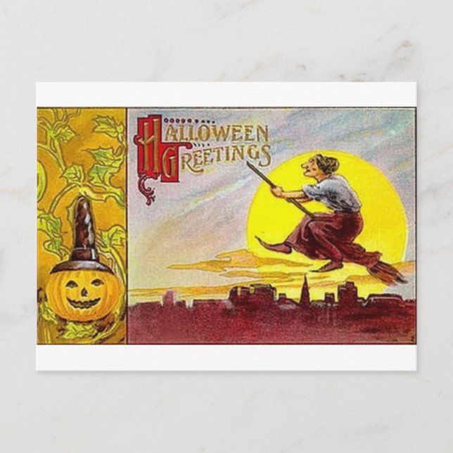 Vintage Halloween Greeting Cards Classic Posters (Front)