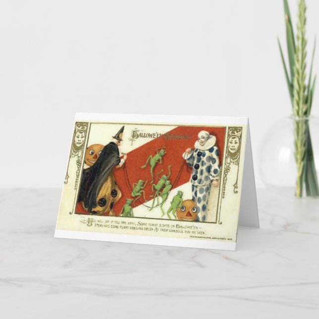 Vintage Halloween Greeting Cards Classic Posters (Front)