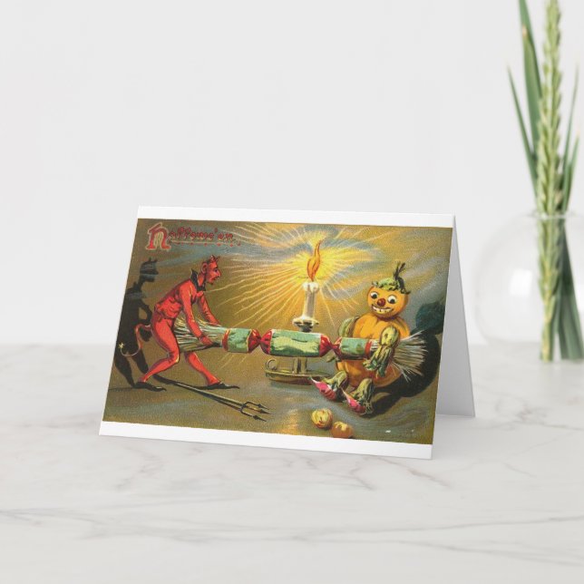 Vintage Halloween Greeting Cards Classic Posters (Front)